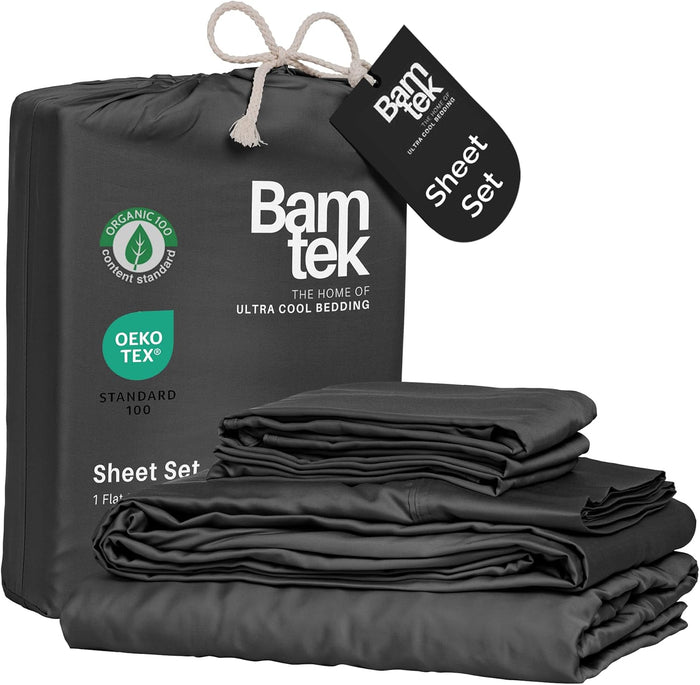 100% Viscose from Bamboo Sheets Queen Size, Super Soft Bedding Set, 4PC Cooling Sheets for Hot Sleepers, Vegan Silk Moisture Wicking, Organically Grown Bedsheet, Sage - 60" x 80"