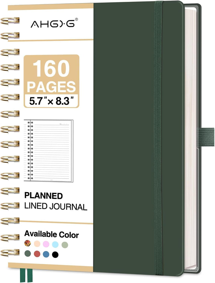 AHGXG Spiral Journal Notebook, 160 Lined Pages, A5 Medium Size (5.7'' x 8.3''), for Men & Women, Journaling, Writing, Work & Office, Hardcover, 100 GSM Thick Paper (Colourful Tree)
