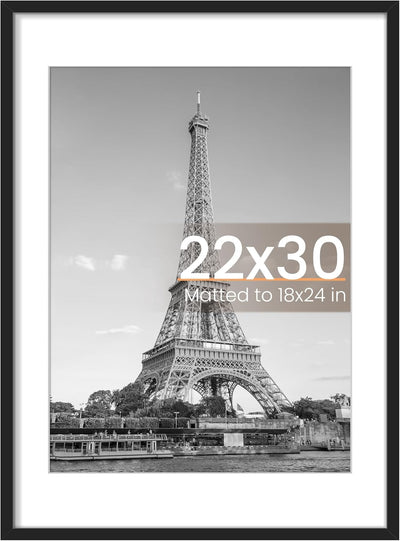 upsimples 8x10 Picture Frame, Display Pictures 5x7 with Mat or 8x10 Without Mat, Wall Hanging Photo Frame, Black, 1 Pack
