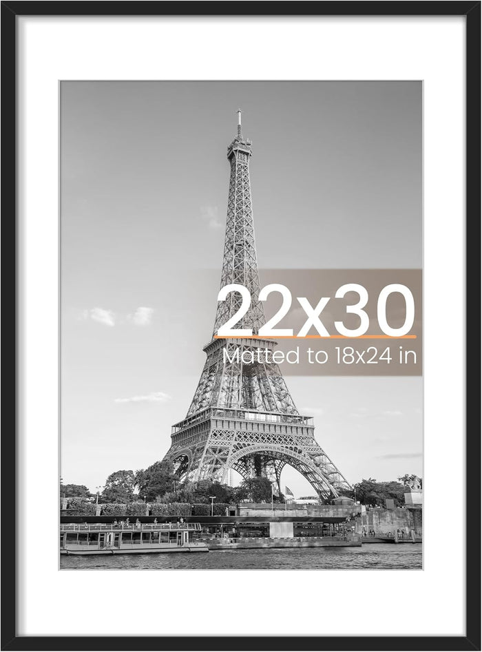 upsimples 8x10 Picture Frame, Display Pictures 5x7 with Mat or 8x10 Without Mat, Wall Hanging Photo Frame, Black, 1 Pack