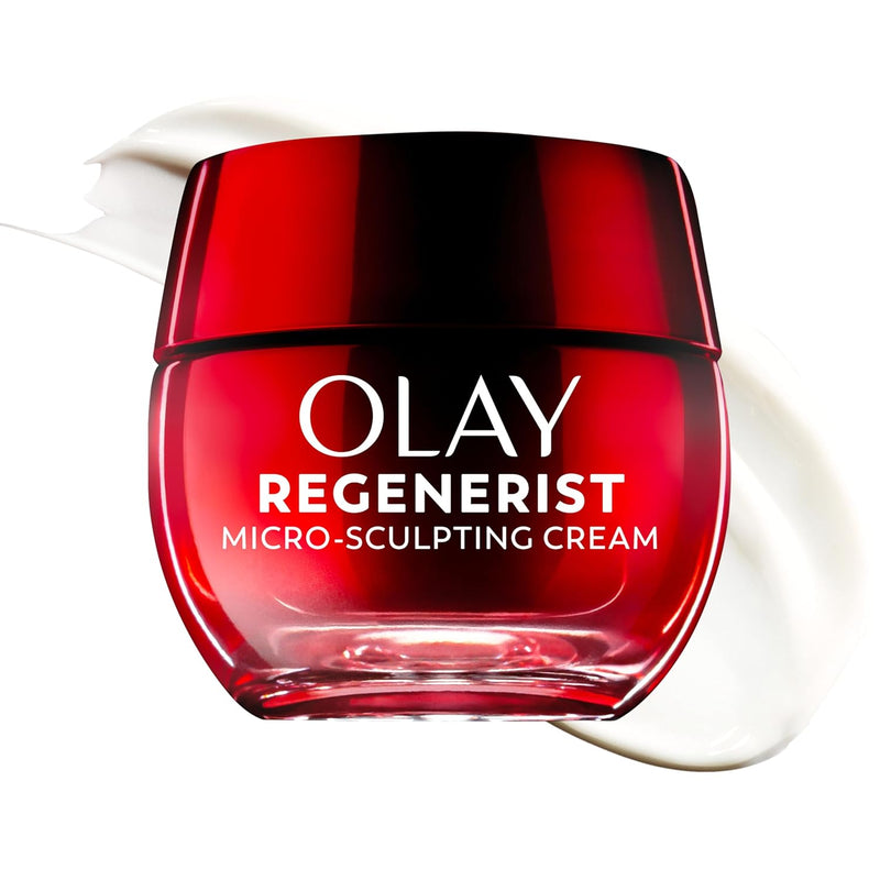 Olay Face Moisturizer, Regenerist Micro-Sculpting Cream for Women, Fragrance-Free - Hydrating, Anti-Aging, Anti-Wrinkle, Firming Skin Care - Hyaluronic Acid, Niacinamide, Amino Peptides, 1.7 Oz