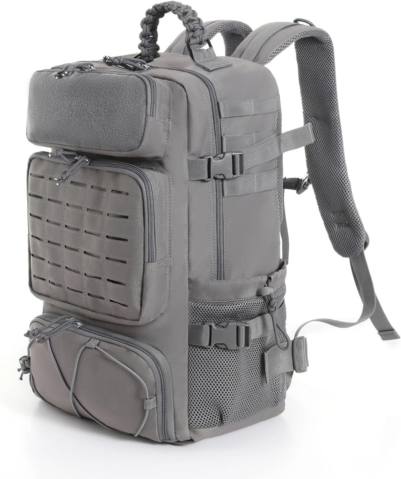 Tactical Military Backpack, Large Capacity Molle System, Multi-Compartment Design with Shoe Storage, Black (black)