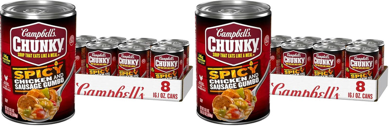 Campbell's Chunky Soup, Spicy Chicken and Sausage Gumbo, 16.1 oz Can (Case of 8)
