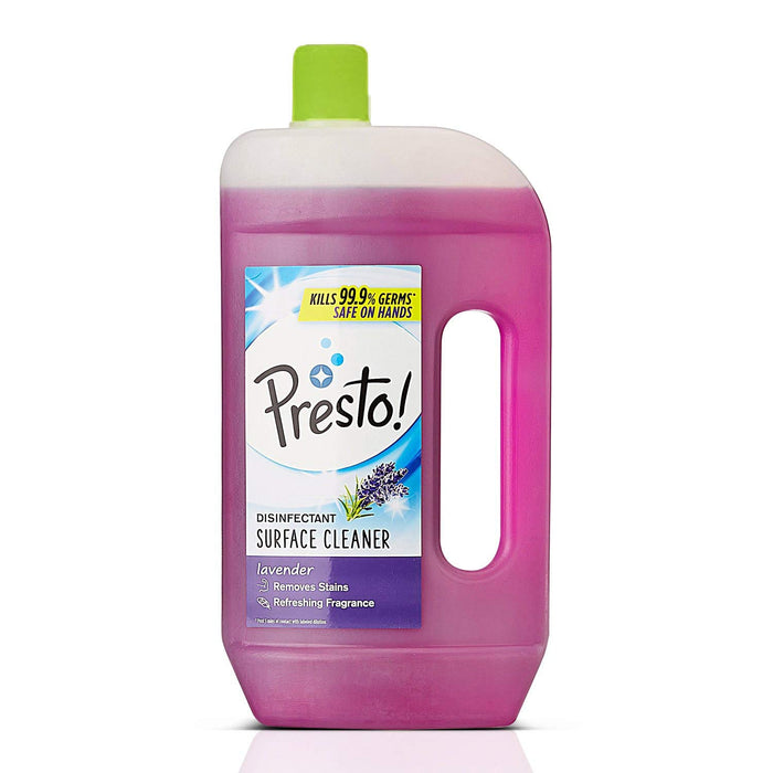 Amazon Brand - Presto! Disinfectant Surface & Floor Cleaner | Citrus | 5 Litre | Kills 99.9% Germs | Suitable For Floor & Bathroom Surfaces Like Ceramic, Marble, Granite, Mosaic