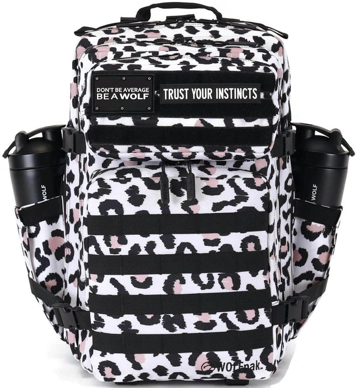 WOLFpak 45L Athletic Gym Backpack - Durable 1000D Waterproof Oxford Material with MOLLE Webbing, Laptop Pocket & Dual Cup Holders, Durable Fitness/Travel/Military Daypack (Neon Pink)