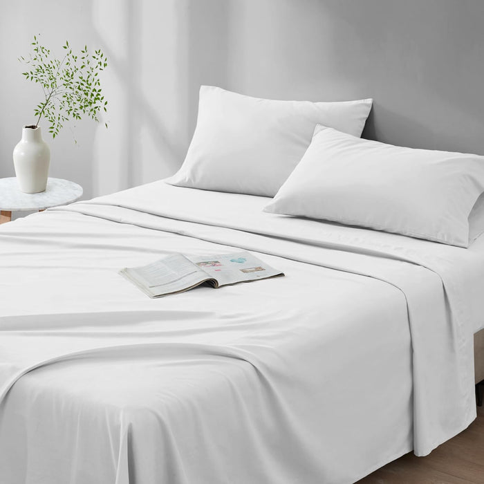 Comfort Spaces 100% Cotton Sheet Set Breathable, Lightweight, Soft with 12" Elastic Pocket Fits up to 14" Mattress, All Season Cozy Bedding, Matching Pillow Case, Twin XL Blue 3 Piece