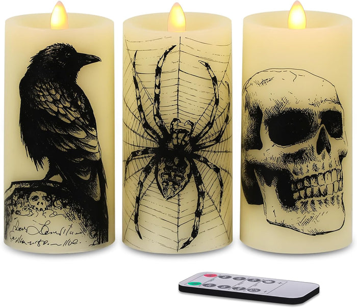 Eldnacele Flickering LED Candles Set of 3