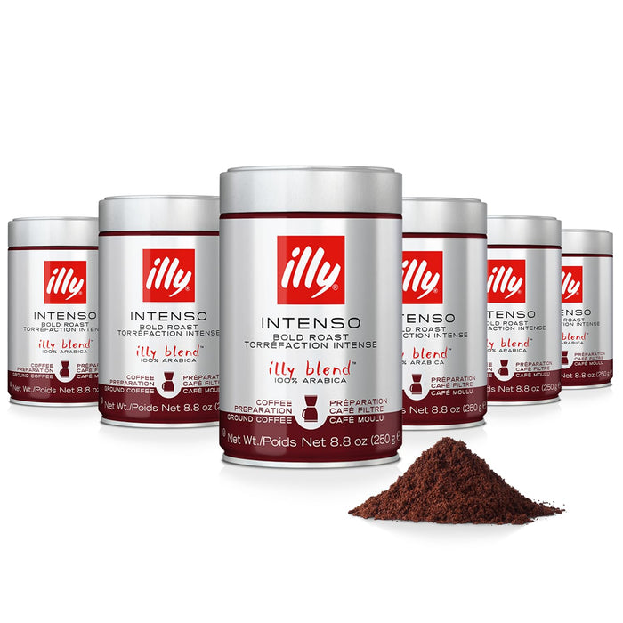 Illy Coffee, Ground Drip Forte, Extra Dark Roast, 100% Arabica Bean Bold Signature Italian Blend, No Preservatives, 8.8 Ounce (Pack Of 1)
