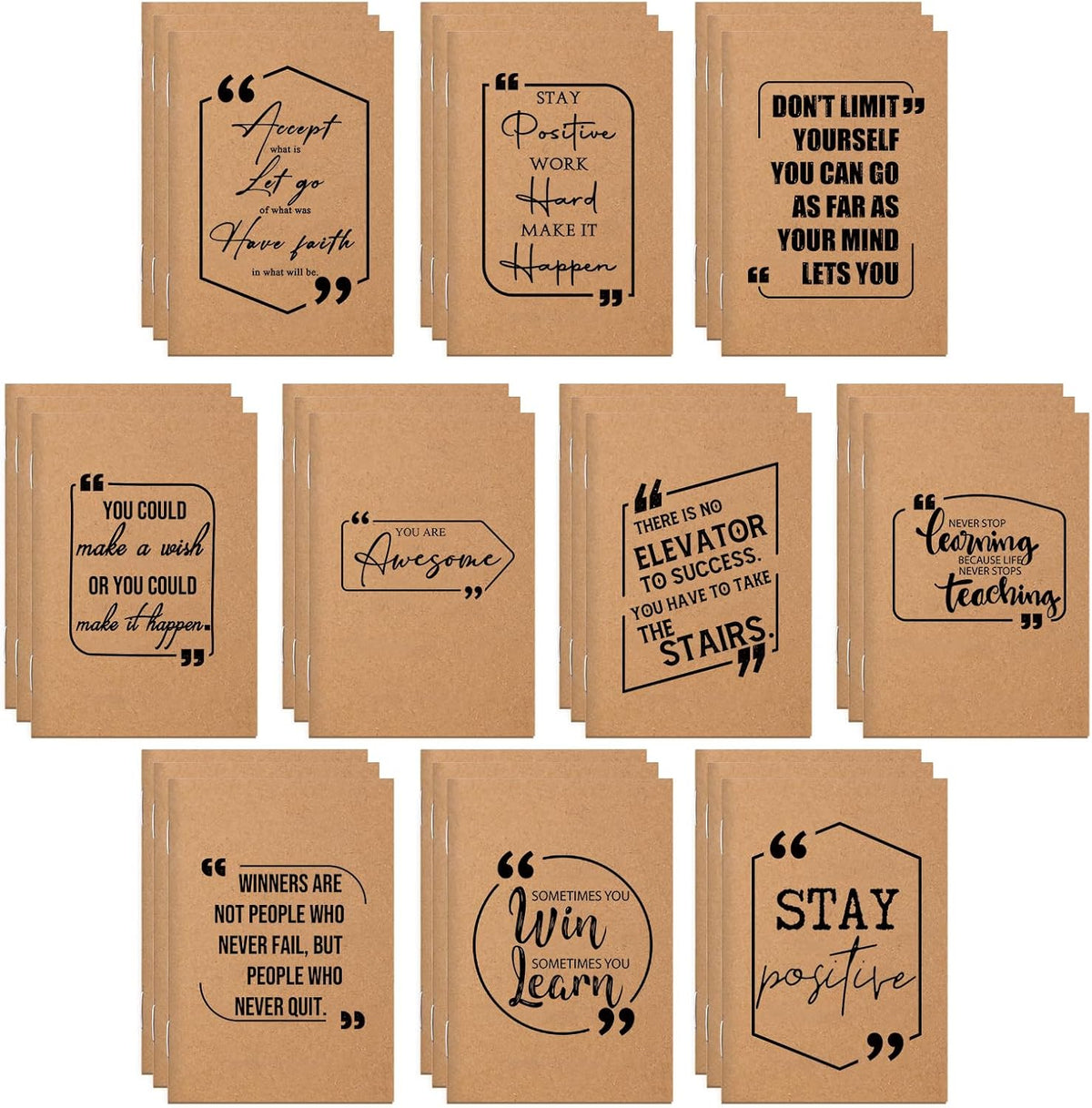Fulmoon 30 Pcs Inspirational Notepads Pocket Motivational Notebook Mini Notebooks Small Lined Inspiring Journals for Class Students Nurses Employees Team Valentines Gifts (Multicolor)