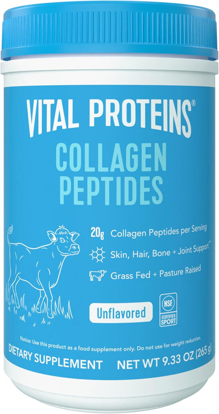 Vital Proteins Collagen Peptides Powder - Grass Fed Collagen Peptides for Hair, Nail, Skin, Bone & Joint Health, Unflavored, 27 Servings
