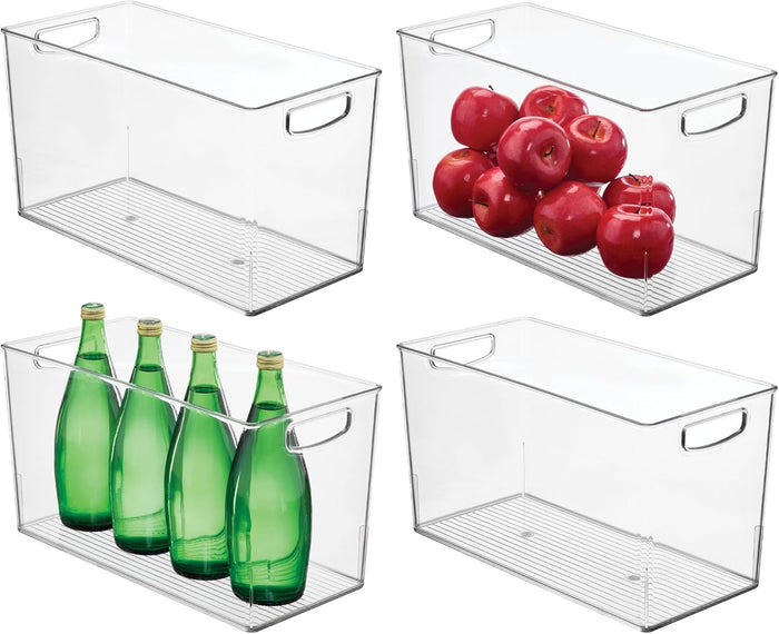 iDesign Plastic Storage Bin with Handles for Household Storage - Set of 2 - Clear - Made in USA
