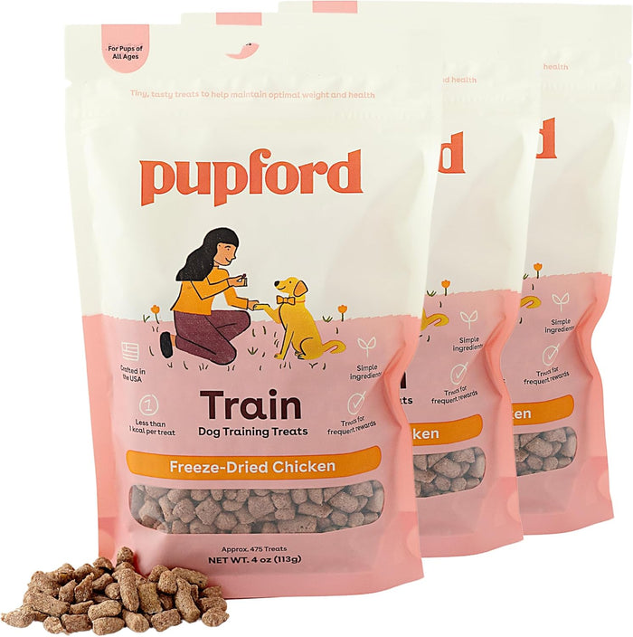 Pupford Freeze Dried Training Treats for Dogs & Puppies, 475+ Two Ingredient Bites (Chicken, 4 oz)