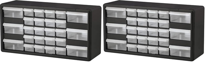 Akro-Mils 44-Drawer Plastic Drawer Storage Cabinet for Garage Organization, Bead Organizer, Building Bricks Storage, Teacher Toolbox, Makeup Organizer, 20-Inch W x 6-Inch D x 16-Inch H, 10144 Black