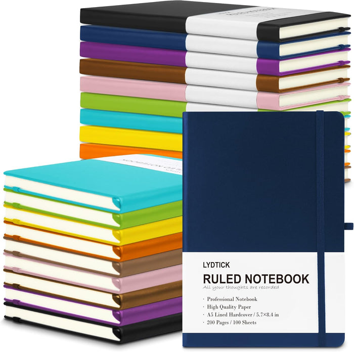 20 Pack Journals for Writing College Ruled Notebooks Journal in Bulk, Hardcover Notebooks (200Pages) for Note Talking, Lined Bullet Journals for Home School Office, 5.7"x8.4", Red