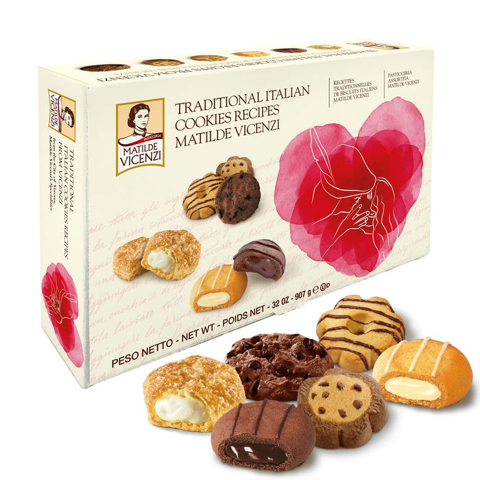 Matilde Vicenzi Millefoglie D'Italia Fine Selection of Italian Pastries - Gourmet Gifts For Thanksgiving, Christmas - Assortment of Vanilla, Apricot, Chocolate, & Raspberry Cookies - 13.76 oz (390g)