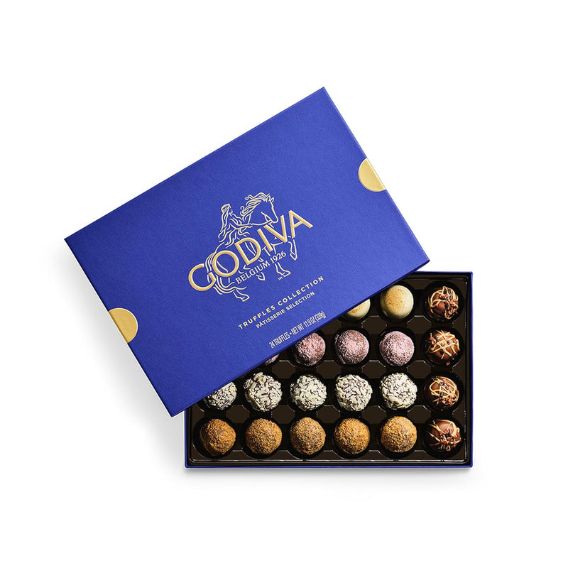 Godiva Signature Truffle Gift Box, Belgian Dark and Milk Chocolates with Ganache Center, Gourmet Gift for Birthdays, Holidays, Non-GMO & Kosher, 8 Pc