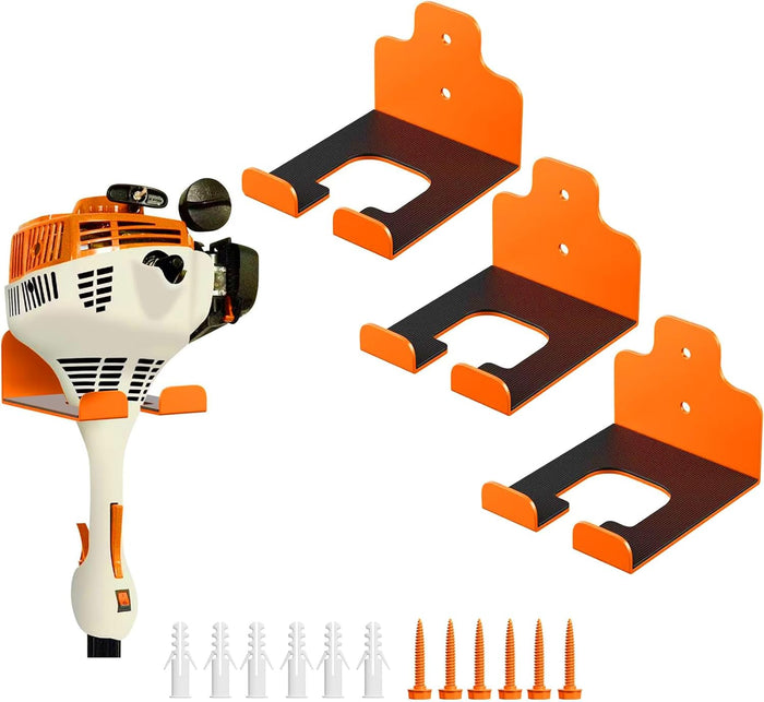 Garage Organizer Trimmer Rack, Garden Power Tool Hanger Weed Whackers Holder Wall Mounted for Grass Trimmer, Hedge Trimmer, Garage Trimmer, Garden Tools,1 Pack(Orange)