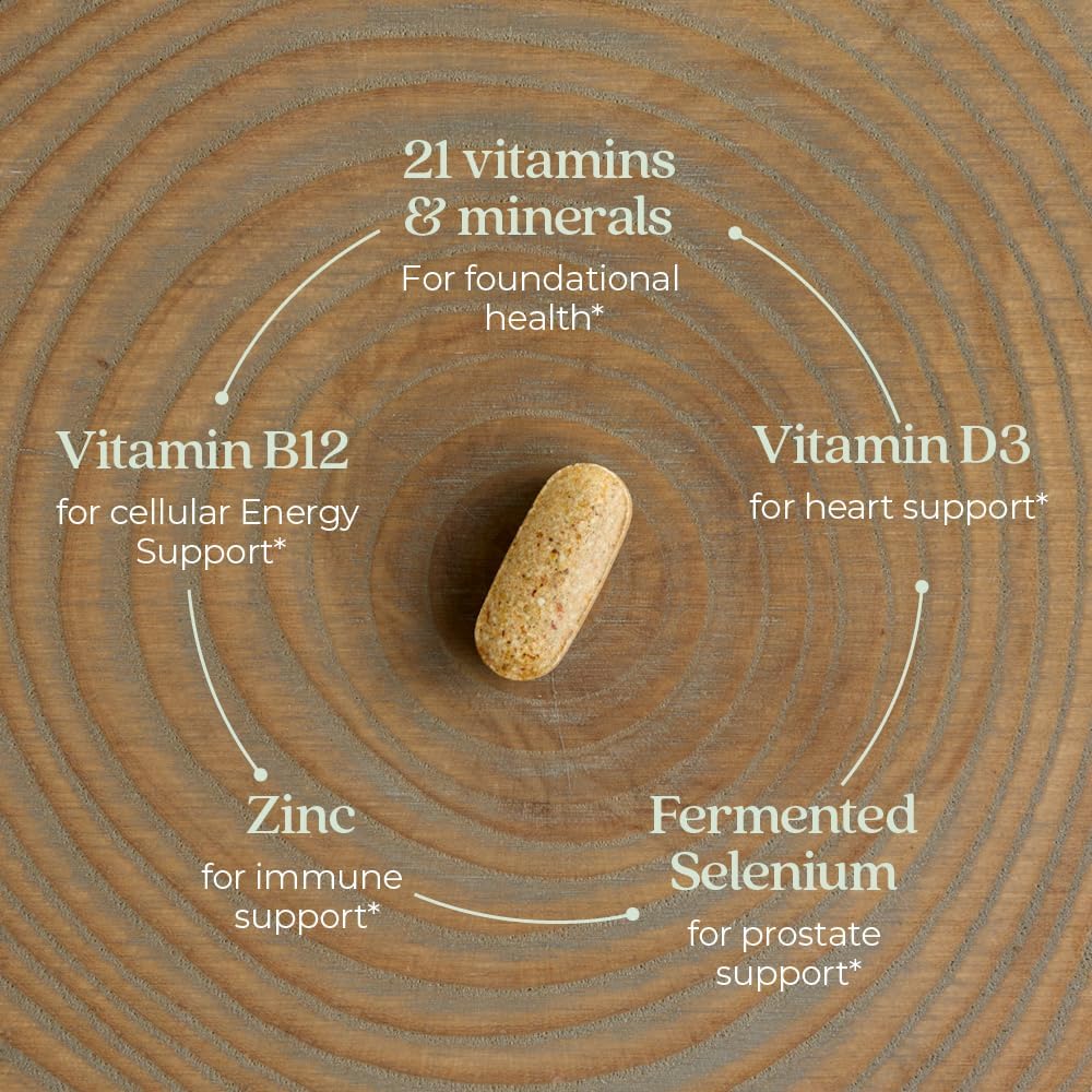 New Chapter Men's Multivitamin with Fermented Vitamin C, Vitamin D3, Vitamin B12, Selenium & Zinc - Every Man's One Daily, Made with Organic Vegetables & Herbs - 72 Tablets