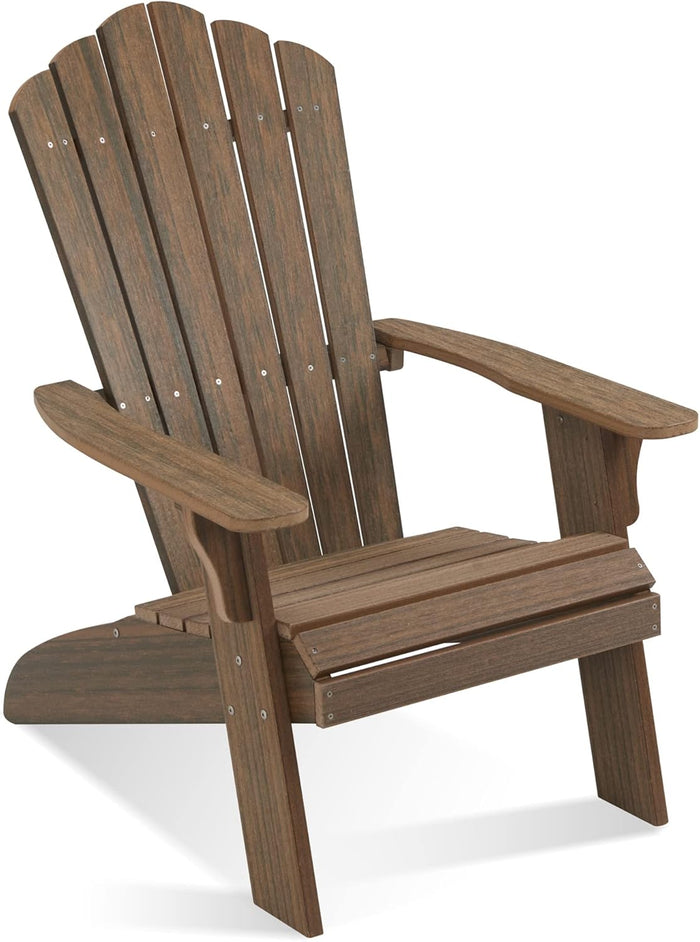 Adirondack Chair Set of 2, Outdoor Oversized Patio Chair Poly Lumber Weather Resistant & Durable Fire Pits Chair for Poolside,Lawn and Garden,350lbs Weight Capacity (Grey)