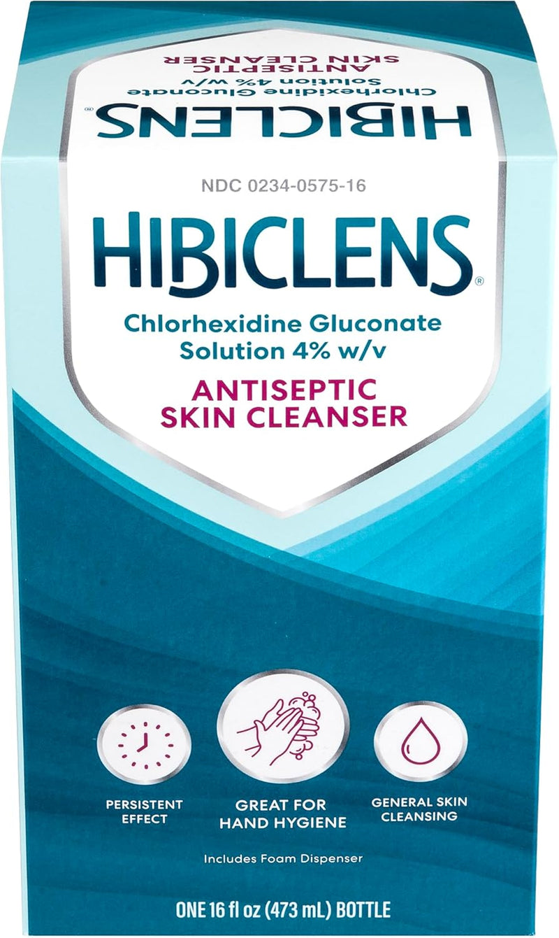 Hibiclens – Antimicrobial and Antiseptic Soap and Skin Cleanser – Foaming Pump Included – 16 oz – for Home and Hospital – 4% CHG