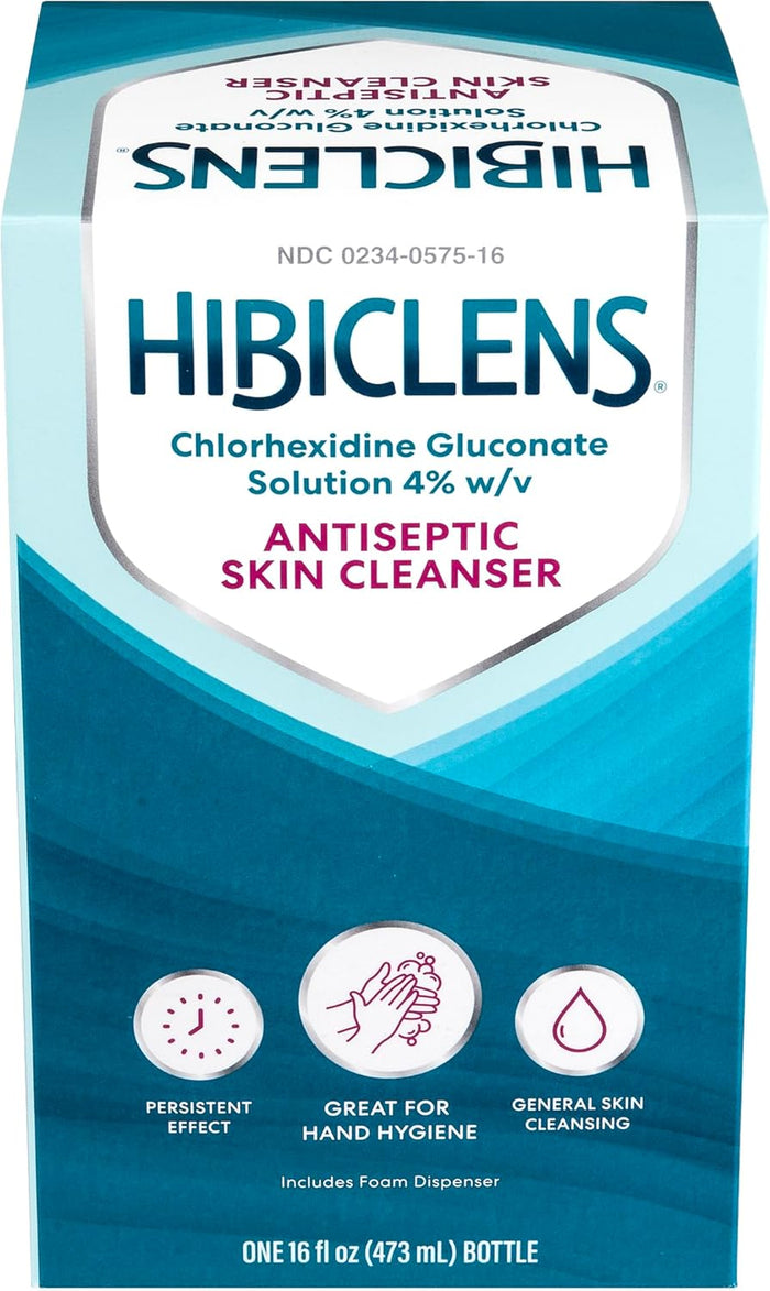 Hibiclens – Antimicrobial and Antiseptic Soap and Skin Cleanser – Foaming Pump Included – 16 oz – for Home and Hospital – 4% CHG