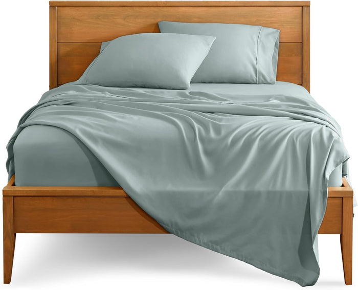 Bare Home Queen Sheet Set - Luxury 1800 Ultra-Soft Microfiber Bed Sheets - Double Brushed - Deep Pockets - Easy Fit - 4 Piece Set - Bedding Sheets & Pillowcases (Queen, Grey)
