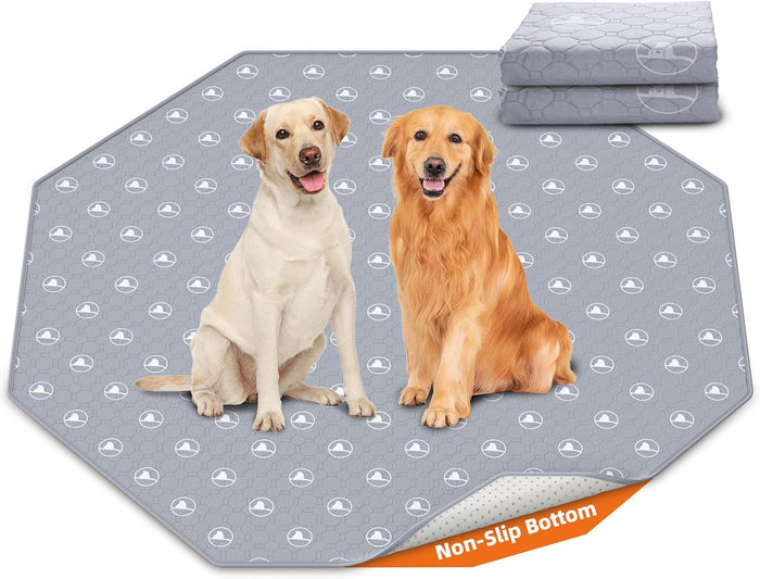PJYucien Washable Pee Pads for Dogs 2 Pack, 36" x 36" Reusable Pee Pads for Dogs, Leak-Proof Pet Training Pads, Puppy Pads for Non-Slip, Designed for Dog Pen, Whelping Pad, Potty Training (Grey)