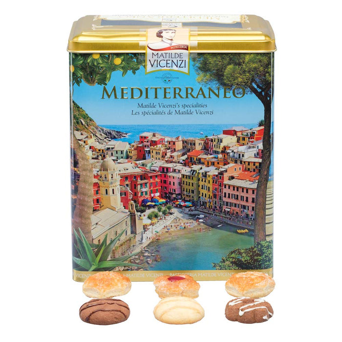 Matilde Vicenzi Verona Cookie Tin - Gourmet Italian Cookies Assortment in Individually Wrapped Trays - Pastries & Bakery Dessert for Christmas Gifts - Assorted Cookies in Italian Design Gift Tin 25.4oz (720g)