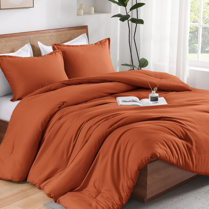 Andency Dark Emerald Green Queen Size Comforter Set, 3 Pieces Forest Hunter Green Boho Solid Bedding Sets, Soft Cozy Lightweight Down Alternative All Season Bed Set