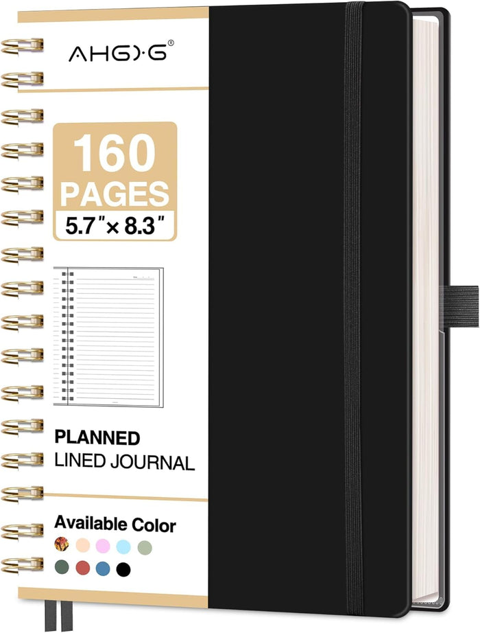 AHGXG Spiral Journal Notebook, 160 Lined Pages, A5 Medium Size (5.7'' x 8.3''), for Men & Women, Journaling, Writing, Work & Office, Hardcover, 100 GSM Thick Paper (Colourful Tree)