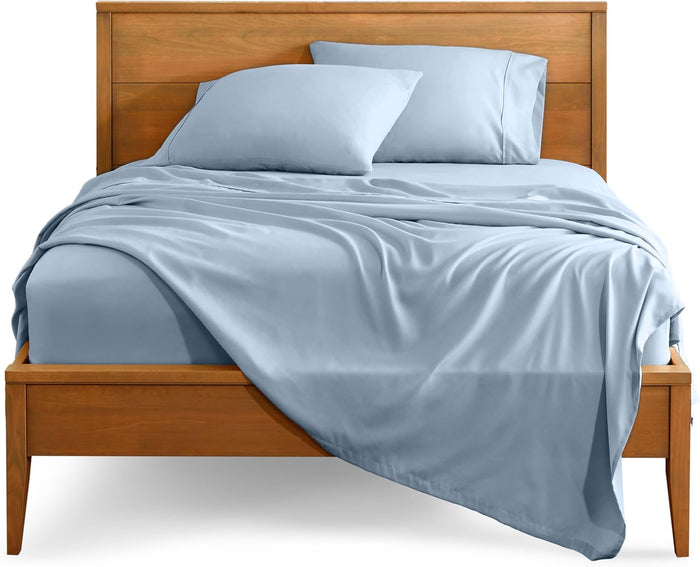 Bare Home Queen Sheet Set - Luxury 1800 Ultra-Soft Microfiber Bed Sheets - Double Brushed - Deep Pockets - Easy Fit - 4 Piece Set - Bedding Sheets & Pillowcases (Queen, Grey)