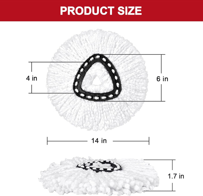 Mop Replacement Heads for O-Ceda Mop Replace Head EasyWrin Spin Mop Heads Replacements, Microfiber Spin Mop Refills, Easy Cleaning Mop Head Replacement (White-3 Mop Heads)