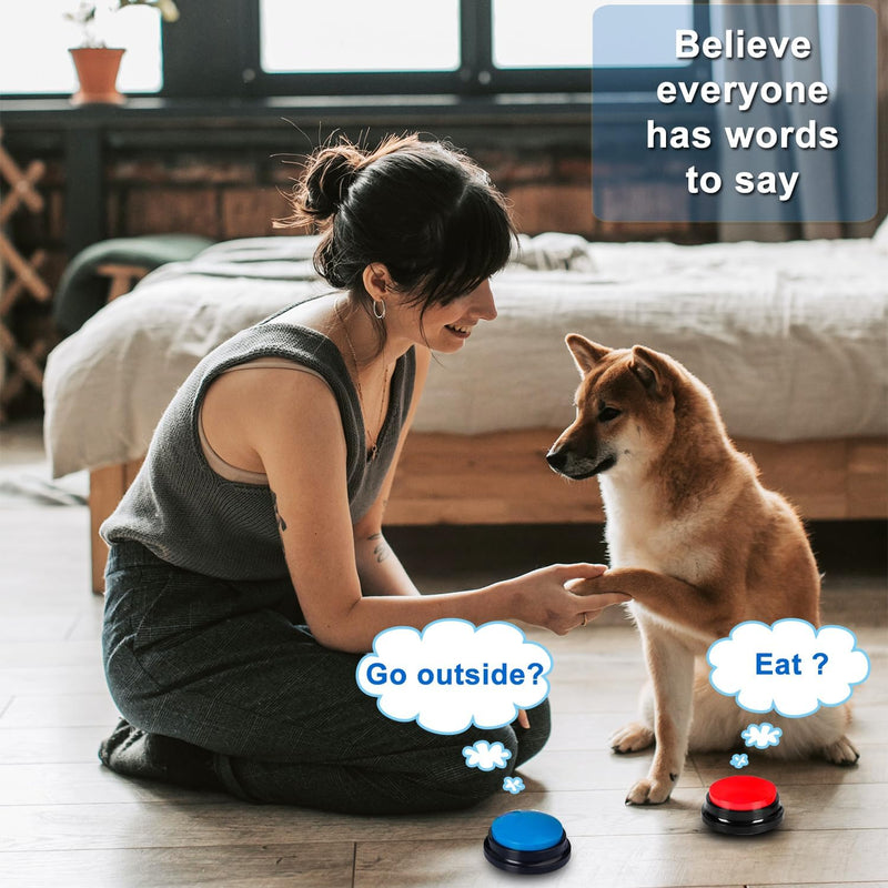 BoArt Voice Recording Button, Dog Buttons for Communication Pet Training Buzzer, 30 Second Record&Playback, Voice Recording Clicker for Cat, Puppy, Pet Trainin, Funny Gift for Study Office Home 4 Pcs