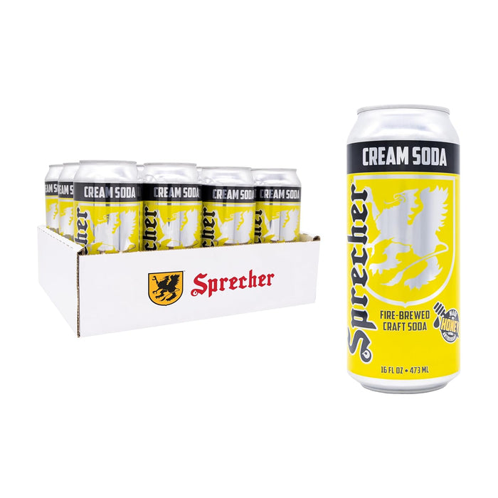 Sprecher Black Cherry Soda – Fire-Brewed with Real Honey & Door County Cherry Juice – Handcrafted, Caffeine-Free, Gourmet Beverage – 16 fl oz Cans (12 Pack)