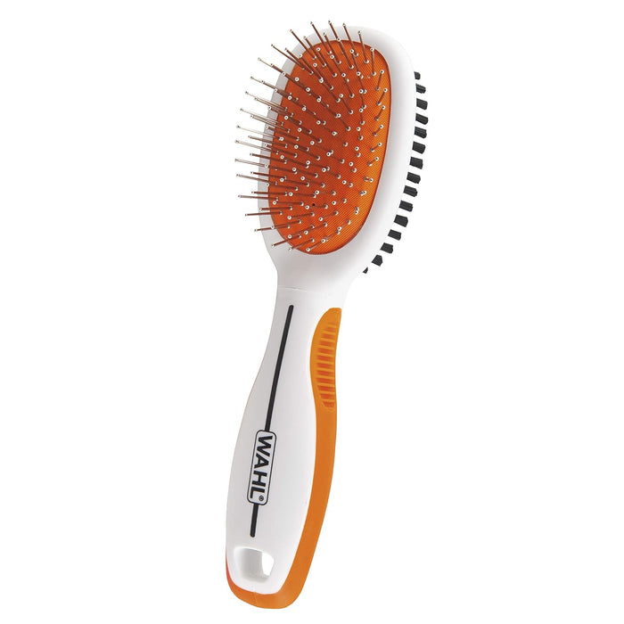 Wahl Premium Pet Double Sided Pin Bristle Brush with Patented Stacked Pin Design for Dogs - Removes Loose Hair & Stimulates the Skin while Creating a Soft Coat Shine - Model 858501