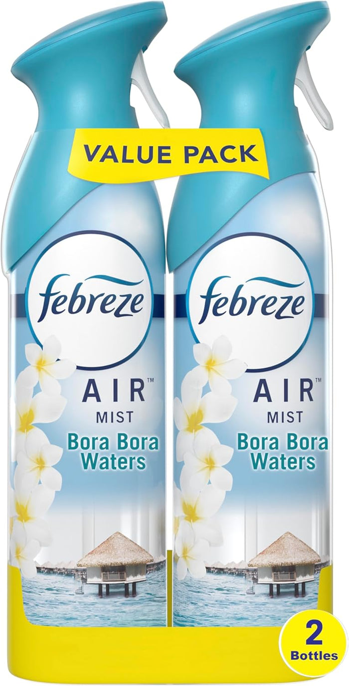 Febreze Air Mist Air Freshener Spray, Odor-Fighting Room Spray, Air Fresheners for Home and Bathroom and Kitchen, Aerosol Can, Linen & Sky Scent, 8.8oz, 2 Count