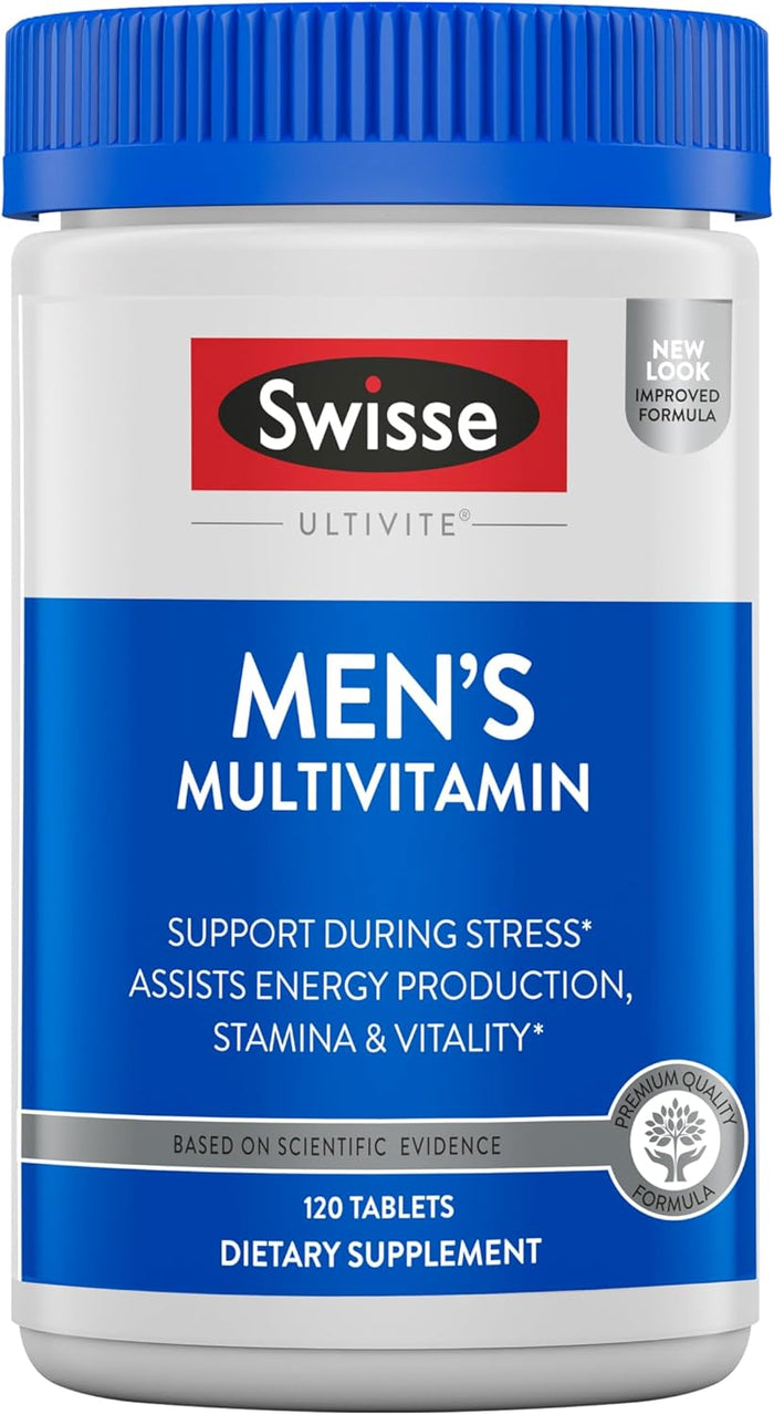 Swisse Daily Multivitamin for Men 50 and Over | 39 Vitamins, Antioxidants and Minerals + Adaptogens | Energy & Immune Support | Mens 50+ Multivitamins Supplement | 60 Tablets