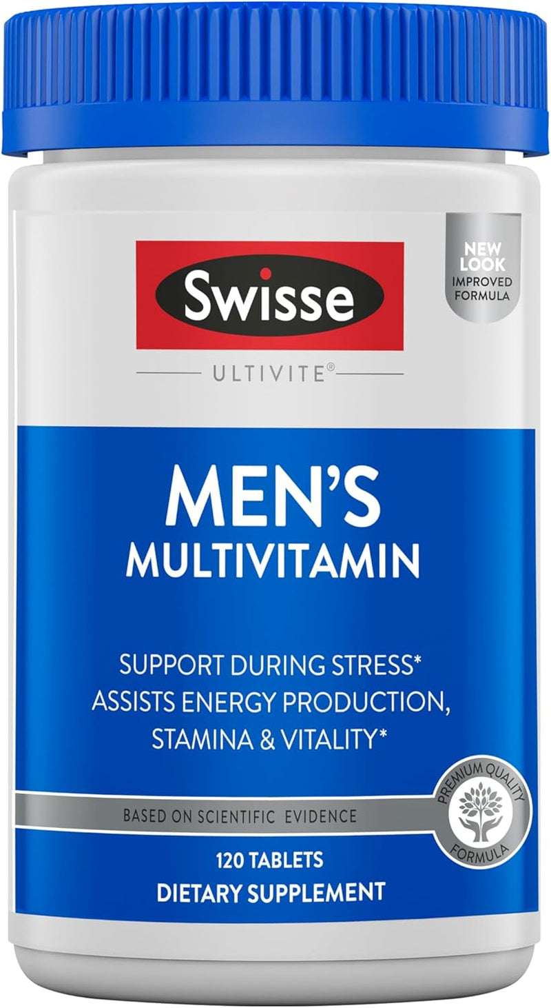 Swisse Daily Multivitamin for Men 50 and Over | 39 Vitamins, Antioxidants and Minerals + Adaptogens | Energy & Immune Support | Mens 50+ Multivitamins Supplement | 60 Tablets