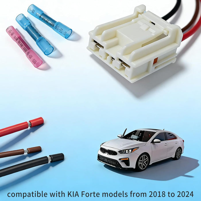 Blower Motor Connector 97113-G2000 Compatible for KIA Forte 2018-2024 Direct Plug Play Replacement Part Located in HVAC Module Behind Glove Box w/ 4" Pigtail