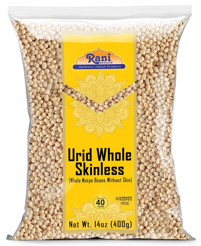 Rani Urid/Urad Dal (Split Matpe Beans Skinless) Indian Lentils 14oz (400g) ~ All Natural | Gluten Friendly | NON-GMO | Kosher | Vegan | Indian Origin