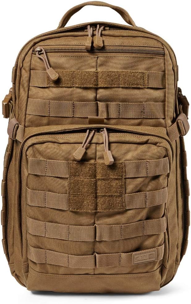5.11 Tactical Backpack – Rush 12 2.0 – Military Molle Pack, CCW with Multiple Compartments, 24 Liter, Small, Style 56561, Kangaroo