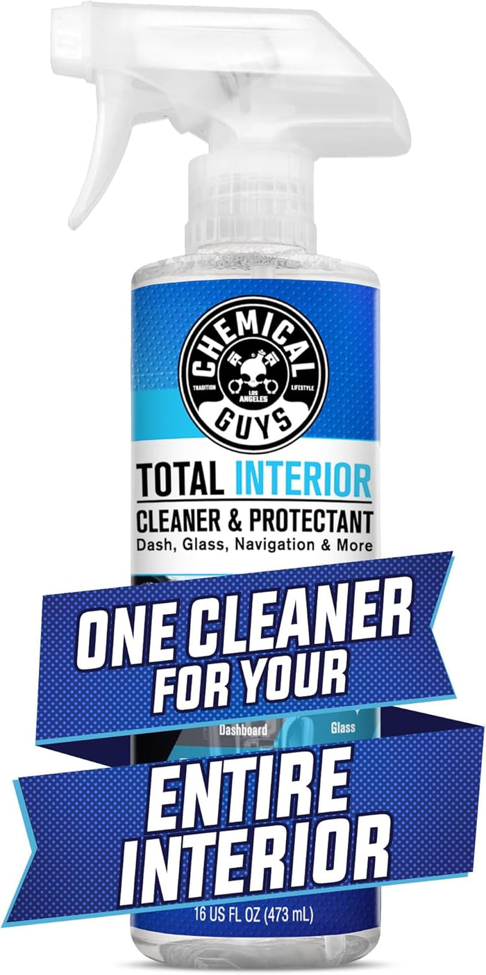 Chemical Guys Total Interior Cleaner & Protectant Interior Cleaner, Cleans & Protects Leather, Vinyl, Plastic, Rubber, Glass with a Streak-Free Finish — Cars, Trucks, SUVs, RVs, 16 oz