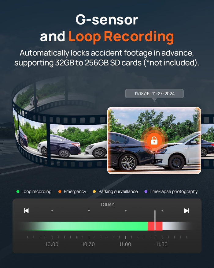 70mai A810 4K Dash Cam Front and Rear, Dual Dash Camera for Cars with Starvis 2 HDR Night Vision, 4G LTE Support, ADAS, Built in GPS & WiFi, 24/7 Parking Mode, AI Motion Detection, Time-Lapse