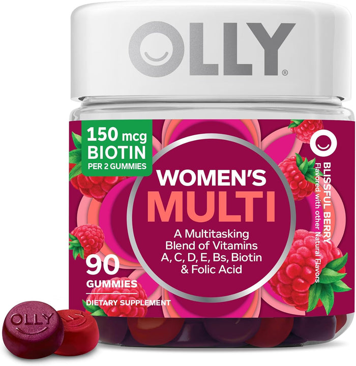 Olly Women's Multivitamin Gummy, B Vitamins, Vitamin A, C, D & E, Supports a Healthy Immune System, Bone Health & Fills Nutritional Gaps -  Berry, 90 Count