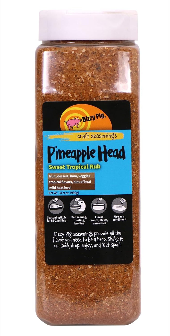 Dizzy Pig Pineapple Head Savory Sweet Tropical Seasoning Rub (Sample) - Hand Made in the USA - Seasons 2-4 lbs of Food - MSG Free, Gluten Free