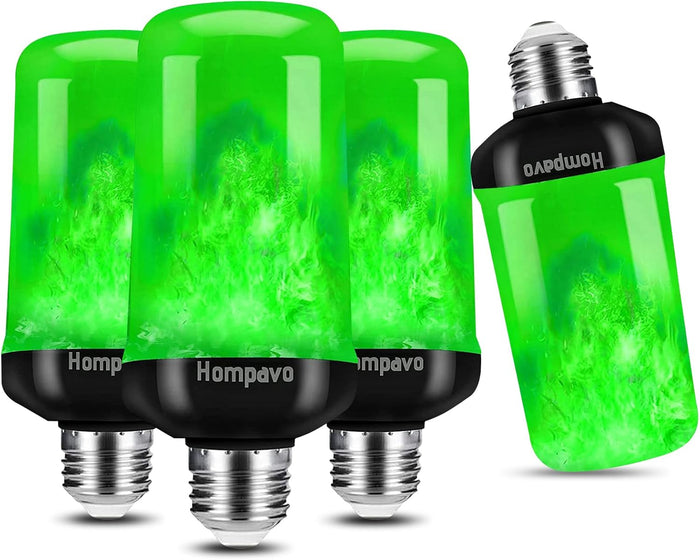 Hompavo 【Upgraded】 LED Flame Light Bulbs, 4 Modes Flickering Light Bulbs with Upside Down Effect, E26/E27 Flame Bulb for Halloween Christmas Party Patio Porch Home Indoor & Outdoor Decorations - 2