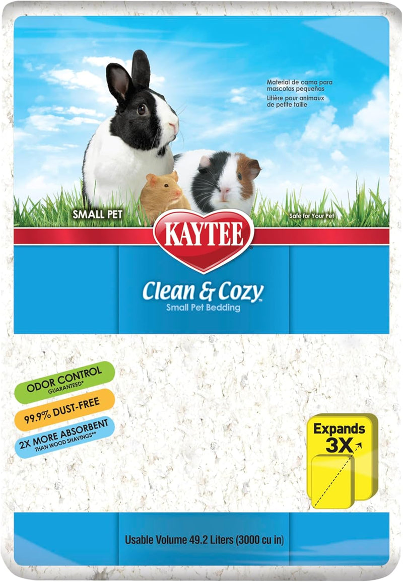 Kaytee Clean & Cozy White Paper Bedding, Made for Small Animals, 100 Liters, Pack of 2