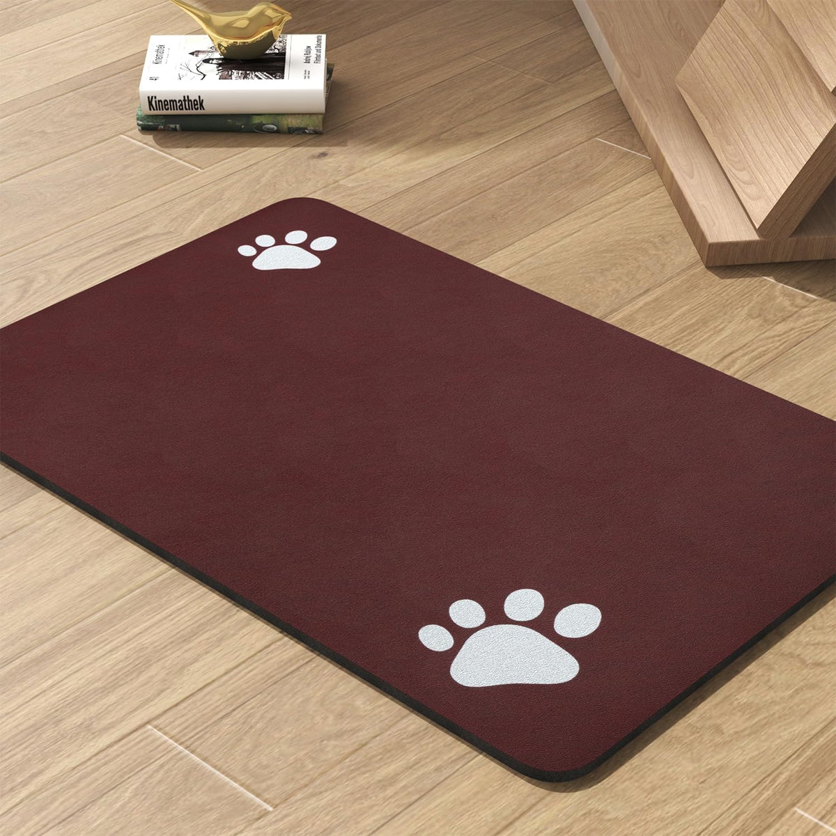 Pet Feeding Mat-Absorbent Dog Mat for Food and Water Bowl-No Stains Quick Dry Dispenser Mat-Dog Accessories Pet Supplies-Water Bowl for Messy Drinkers（Darkgrey,12"x19"