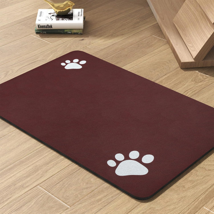 Pet Feeding Mat-Absorbent Dog Mat for Food and Water Bowl-No Stains Quick Dry Dispenser Mat-Dog Accessories Pet Supplies-Water Bowl for Messy Drinkers（Darkgrey,12"x19"