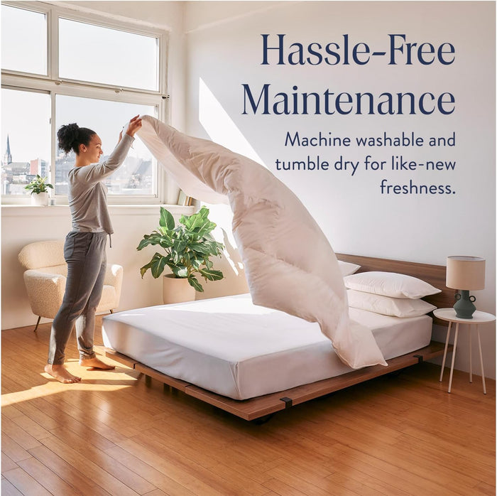 Brooklinen All Season Luxury Down Comforter, 100% Natural Canadian Duck Down Duvet Insert - 700 Fill Power, 100% Cotton Shell, Baffle Box Construction, Full/Queen Size Comforter